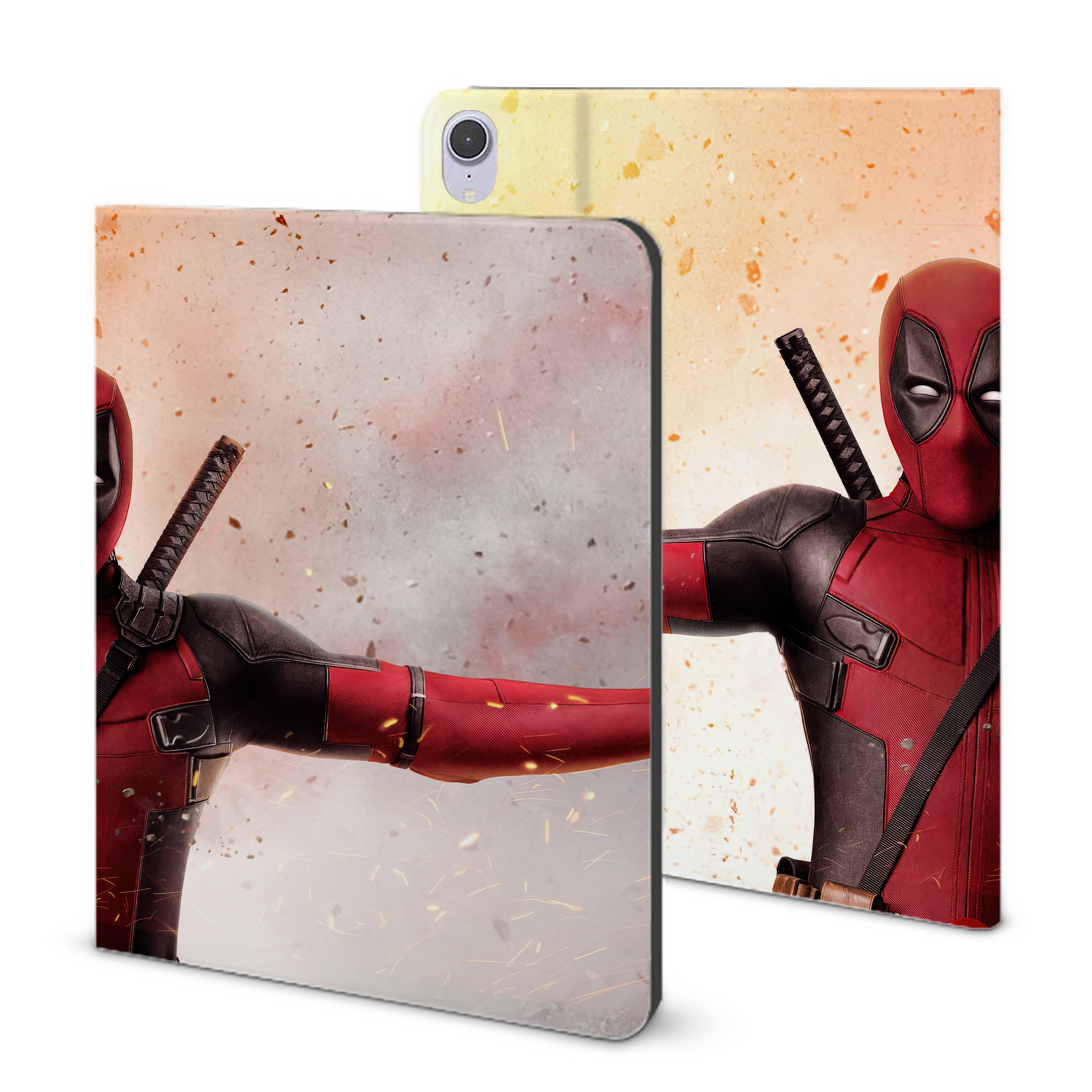 （画像用） Deadpool デッドプール IPad ケース ブック型 PUレザー TPU 耐衝撃 軽量 薄型 ペン収納なし 全面保護 IPad 各モデル対応